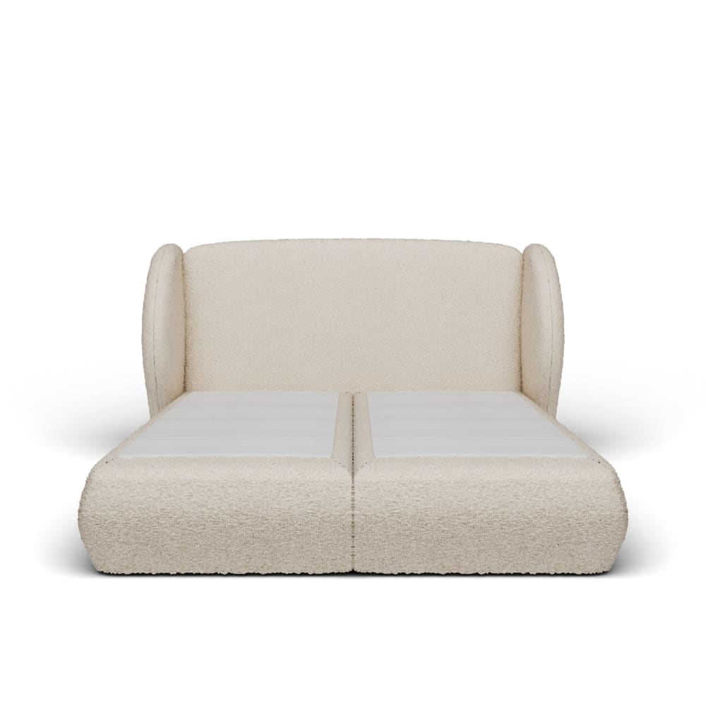 Lit springbox tissu bouclé - 140x190cm