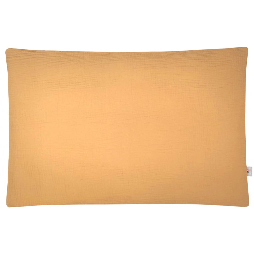 Taie d'oreiller bébé enfant en gaze de coton camel 50x70 cm Taie d'oreiller bébé enfant en gaze de coton camel 50x70 cm