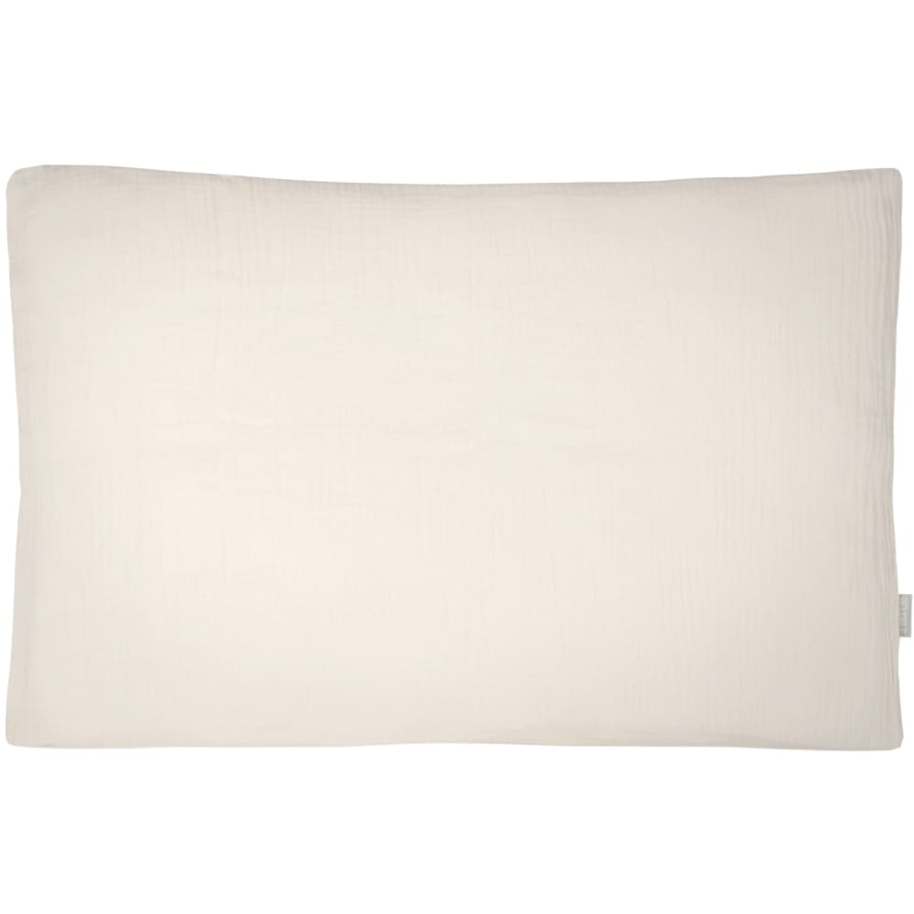 Taie d'oreiller bébé enfant en gaze de coton beige 63 x63 cm