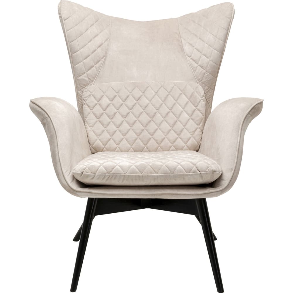 Fauteuil en velours crème
