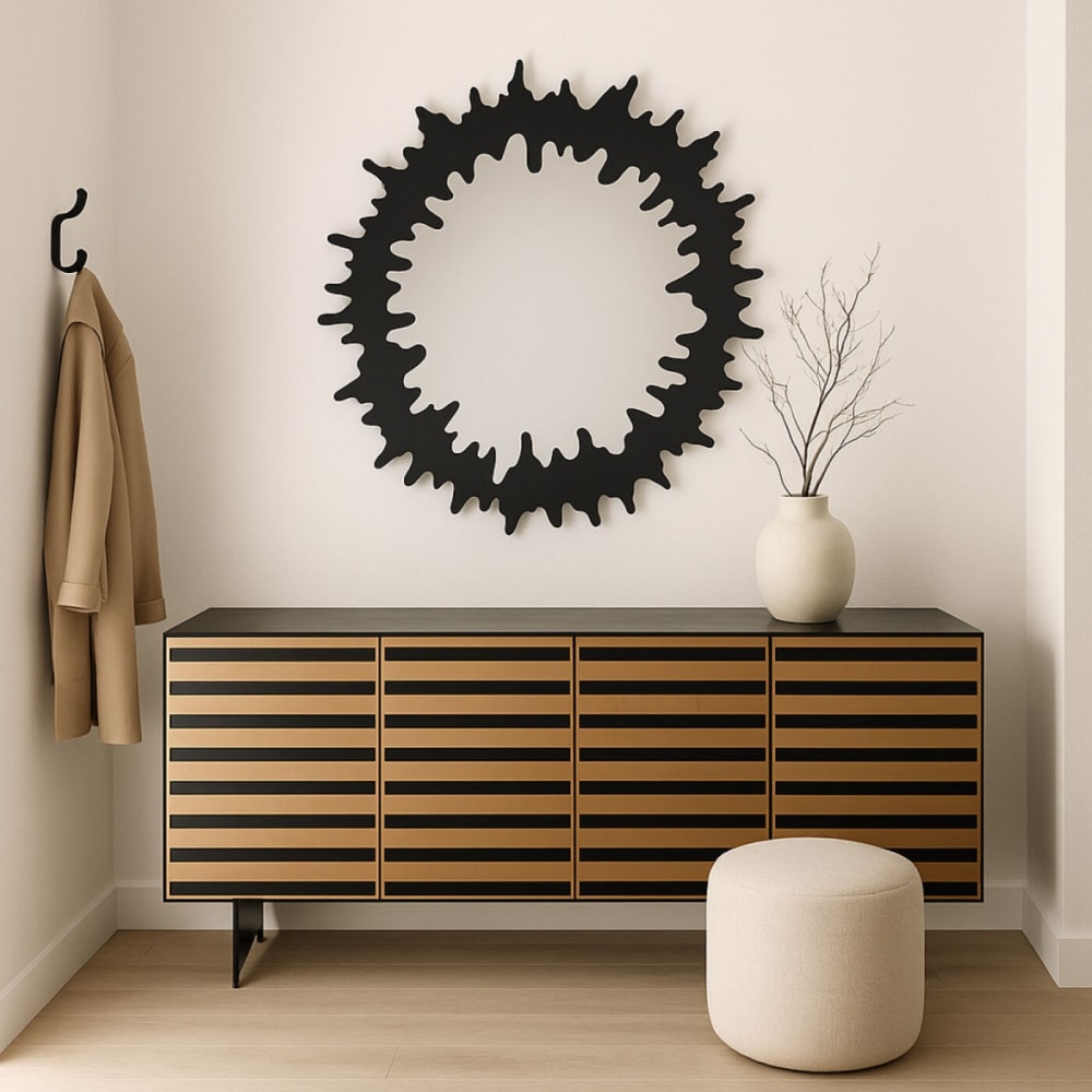 Miroir en acier noir d120