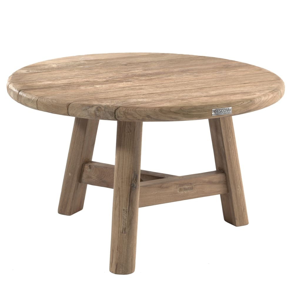 Table basse de jardin ronde en teck recyclé D80