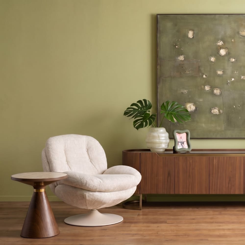 Drehbarer Sessel mit Strukturbezug, beige - Maisons Du Monde