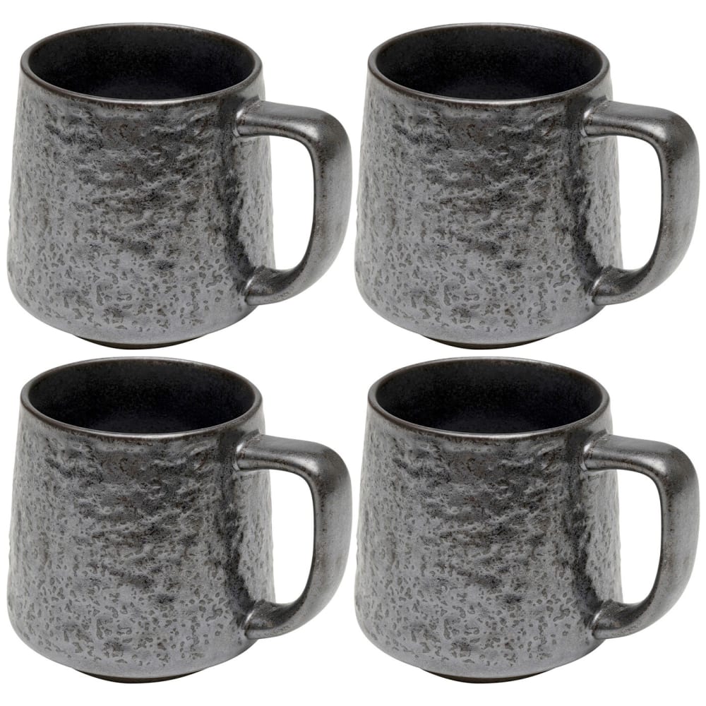 Mug en grès noir - lot de 4
