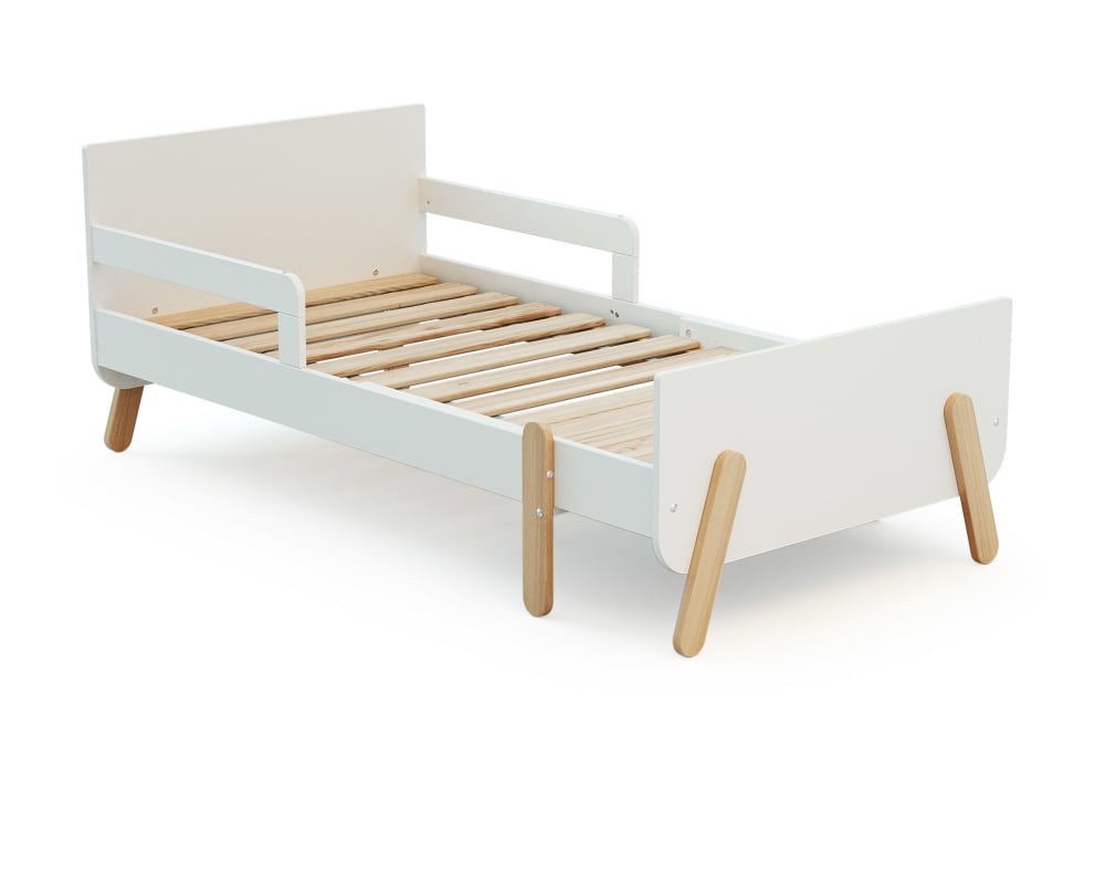 Ausziehbares Kinderbett aus Holz 80x140-165-190 - Weiß - Maisons