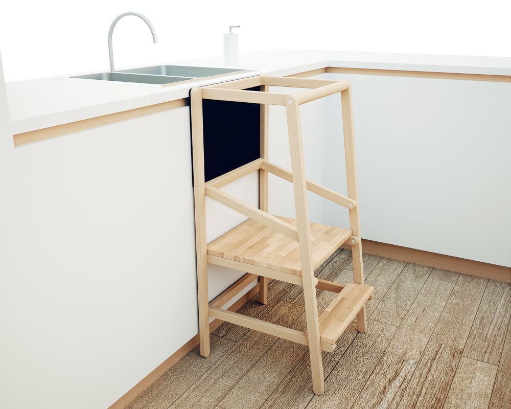 Tour d'observation/apprentissage en bois avec ardoise