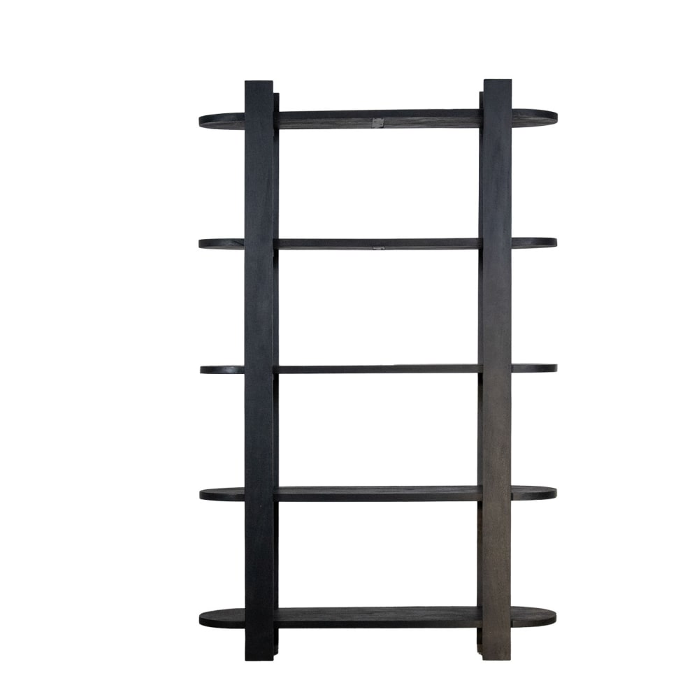 Giga Meubel Wandschrank aus Mangoholz 160x38x190cm, schwarz - -