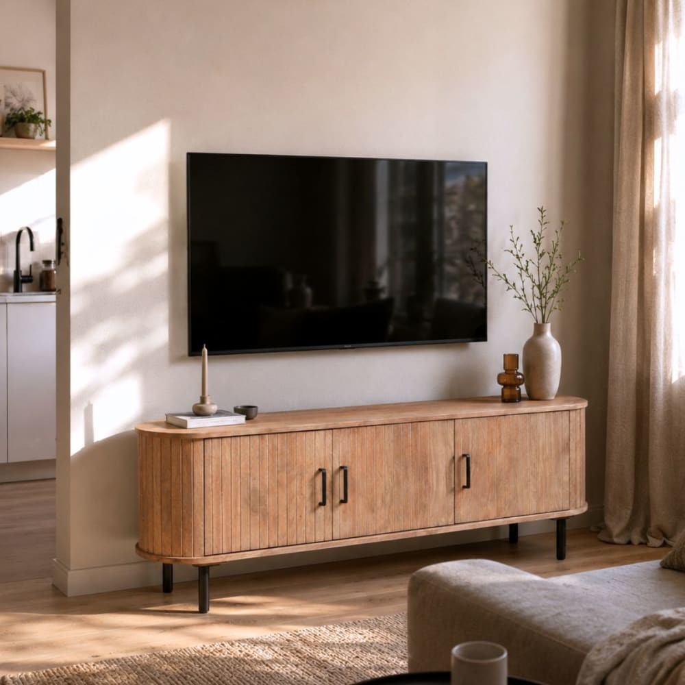 Tv-Möbel aus Mangoholz 160cm, natur - Maisons Du Monde