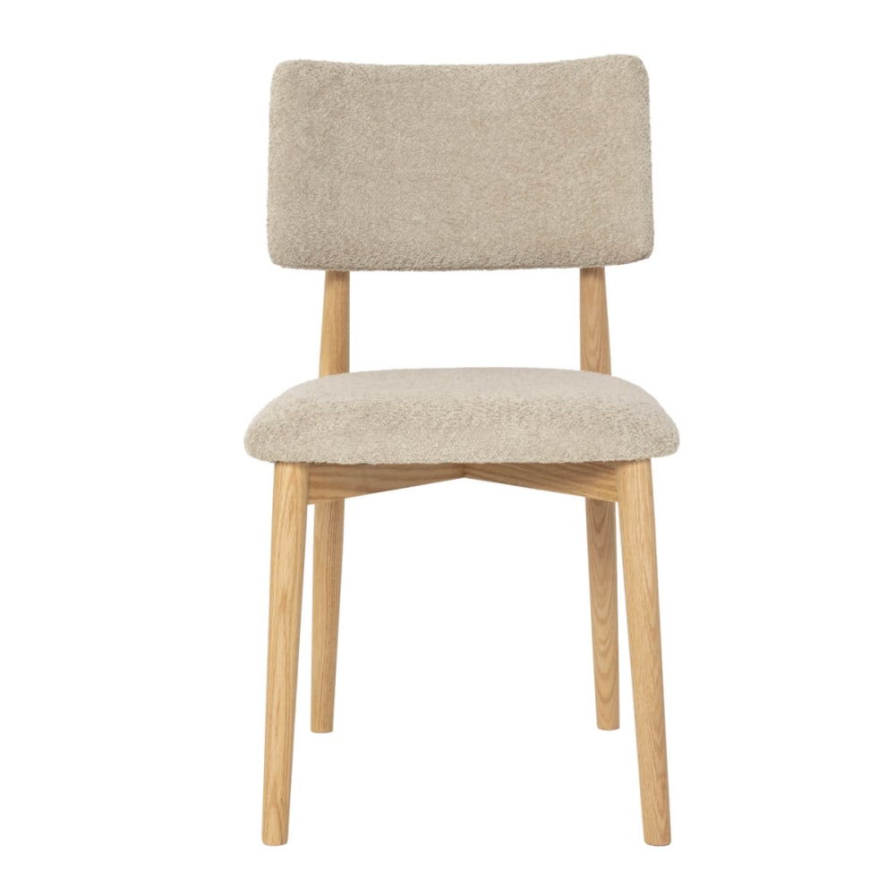 Giga Meubel Esszimmerstuhl 2er Set aus Stoff mit Eichenholz, taupe - Stoff