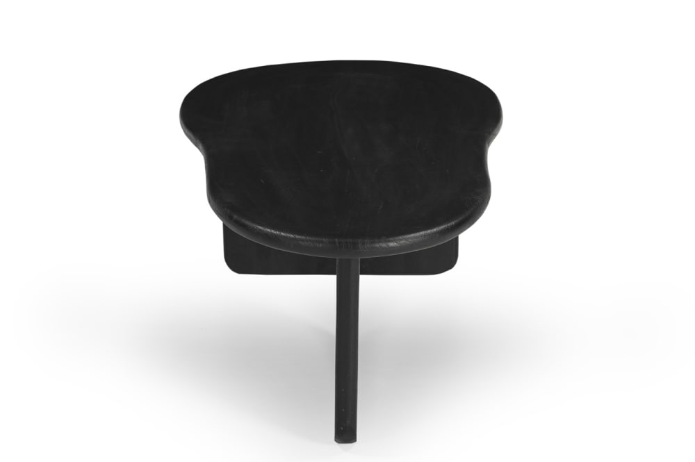 Giga Meubel Couchtisch mit organische form aus Mangoholz 130cm, schwarz - -