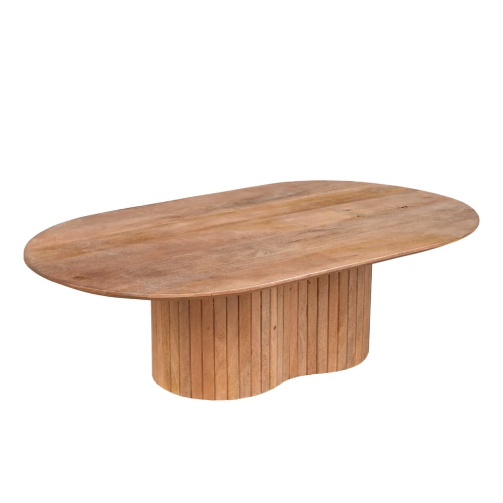 Giga Meubel Ovaler Couchtisch aus Mangoholz 120cm, natur Braun