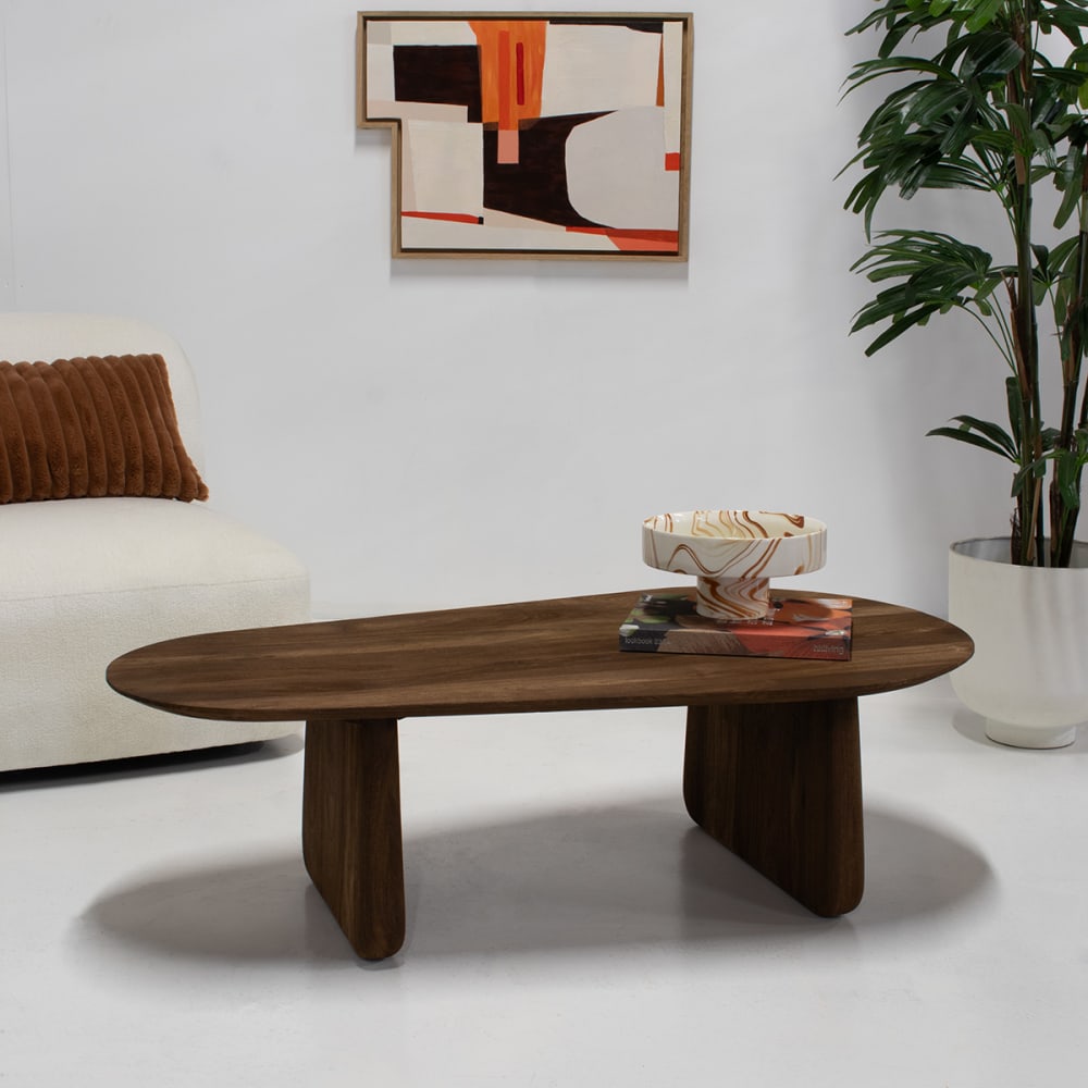 Couchtisch Organisch aus Mangoholz, dunkelbraun - Maisons Du