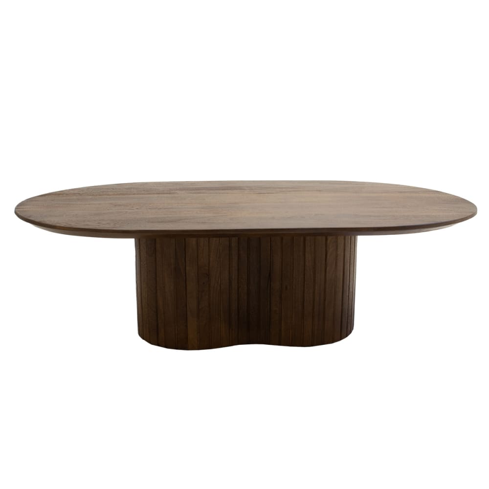 Giga Meubel Couchtisch Oval 120cm aus Mangoholz, Dunkelbraun - -