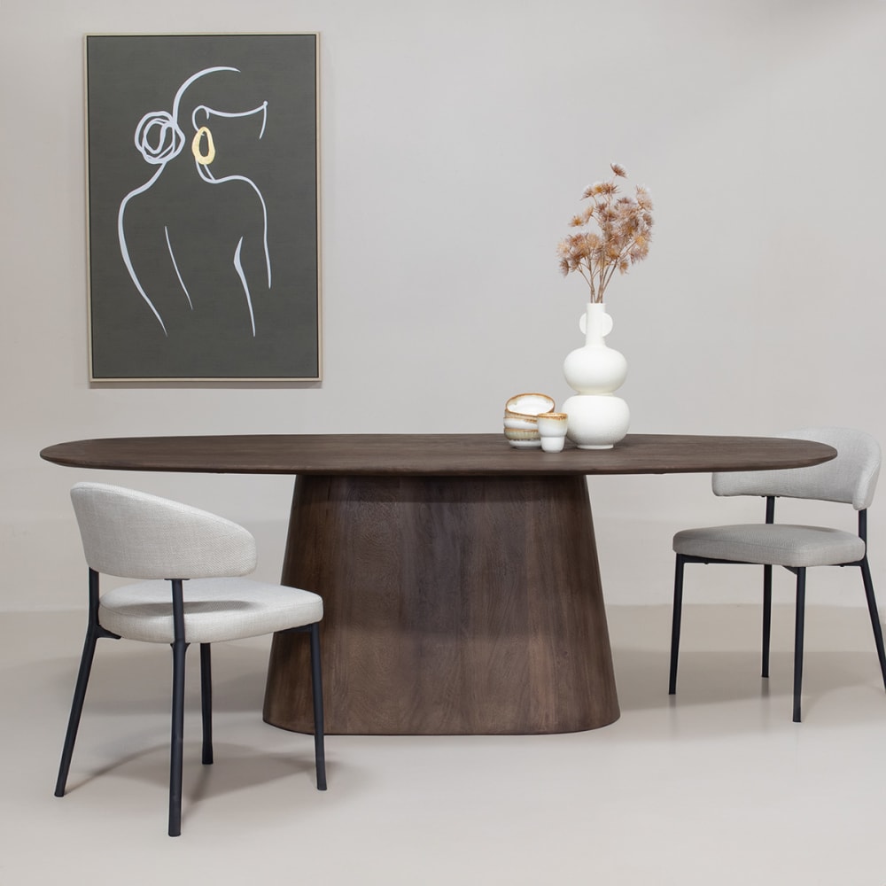 Esstisch Oval aus Mangoholz 240cm, dunkelbraun - Maisons Du Monde