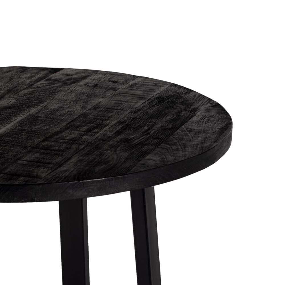 Giga Meubel Bartisch aus Mangoholz 110x110x90cm, schwarz - -