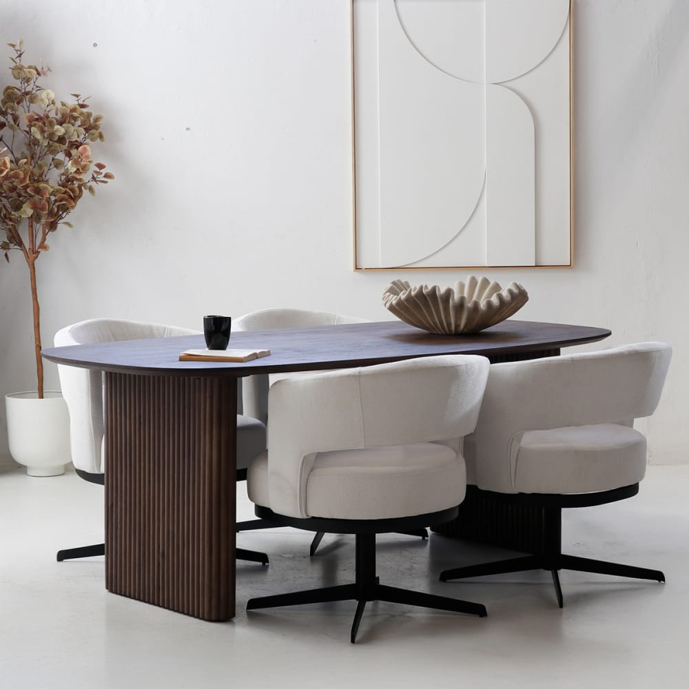 Esstisch Oval aus Mangoholz 200cm, dunkelbraun - Maisons Du Monde