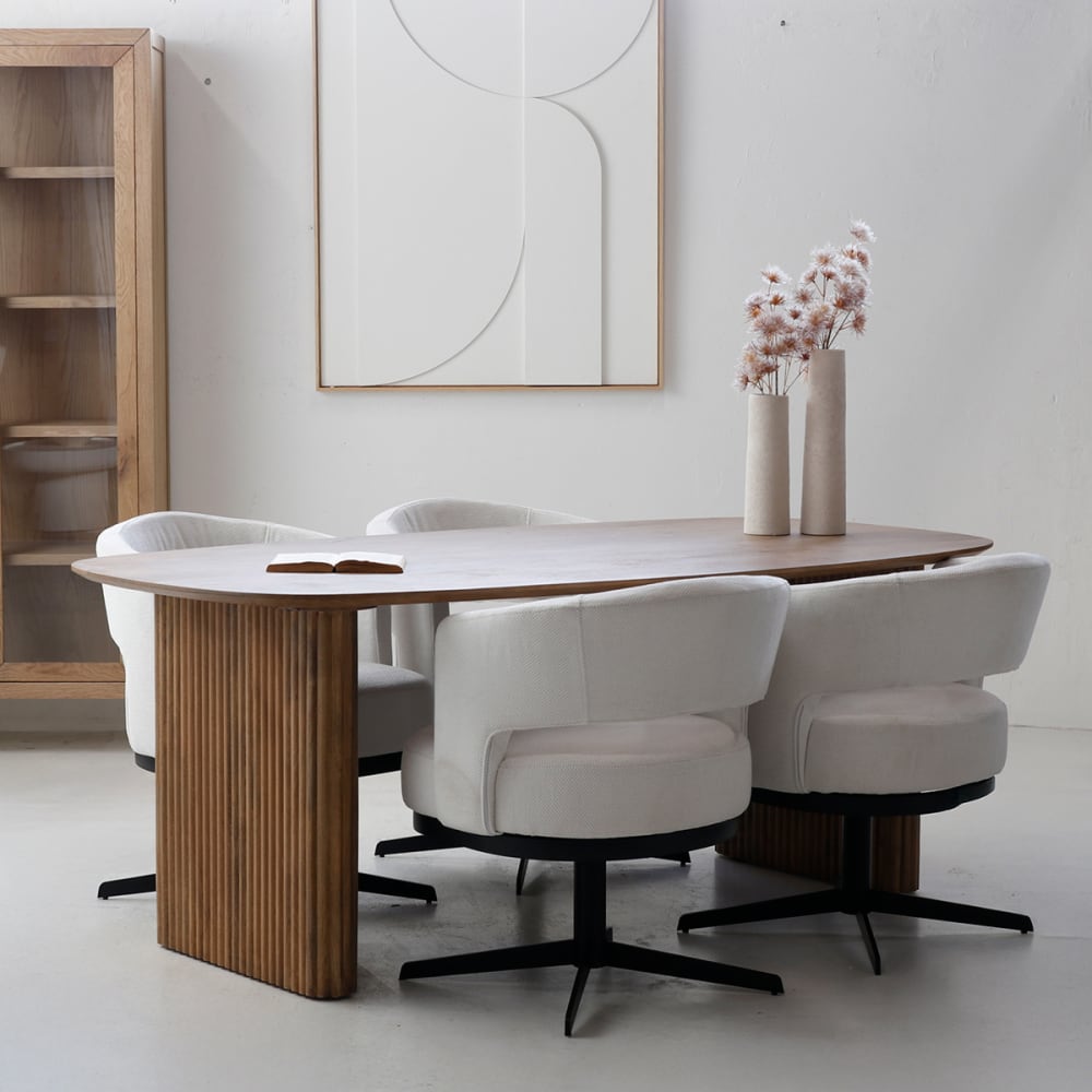 Esstisch Oval aus Mangoholz 240cm, natur - Maisons Du Monde