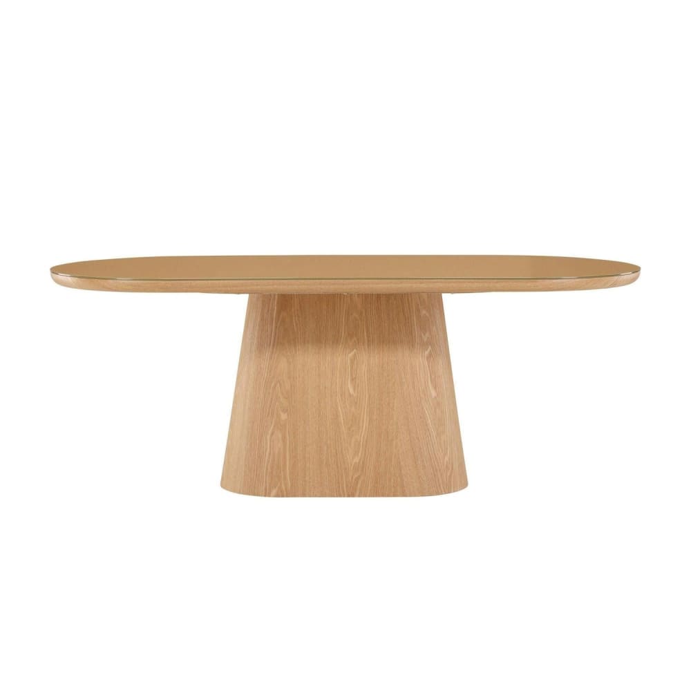 Venture Home Esstisch Castor Oval 200x90cm, natur Braun Spanplatte