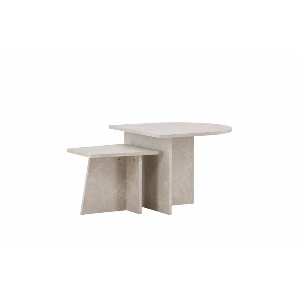 Venture Home Couchtische Sala in Marmoroptik, 2er-Set, beige - Spanplatte