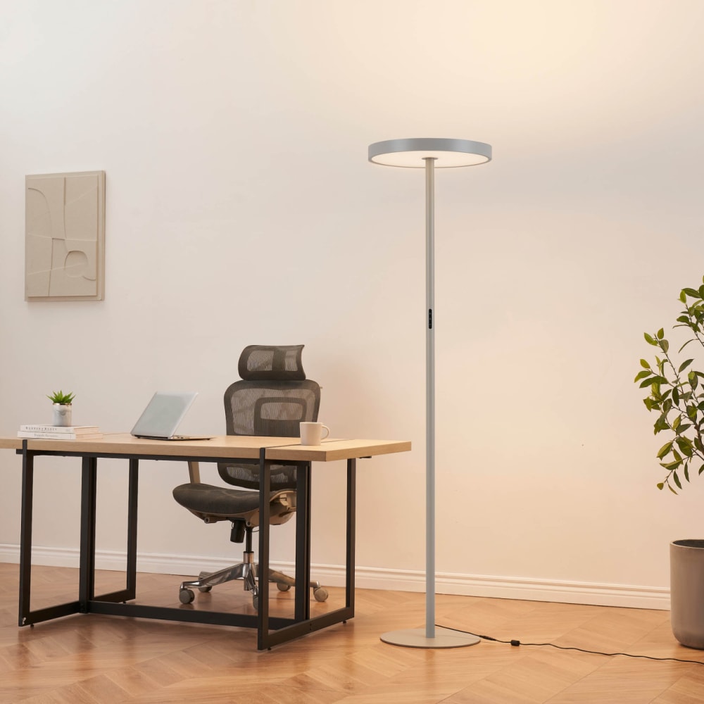 Lampadaire en aluminium argenté / chromé 198 cm — vue 3