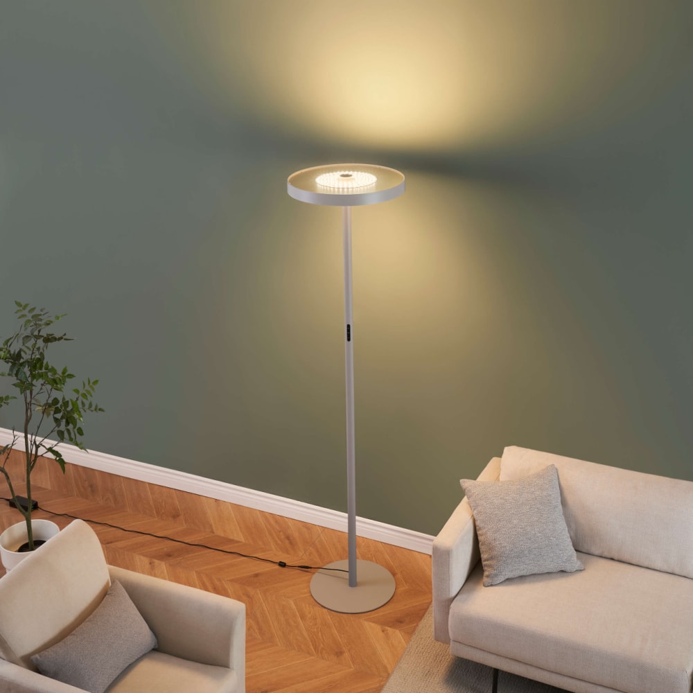 Lampadaire en aluminium argenté / chromé 198 cm — vue 4