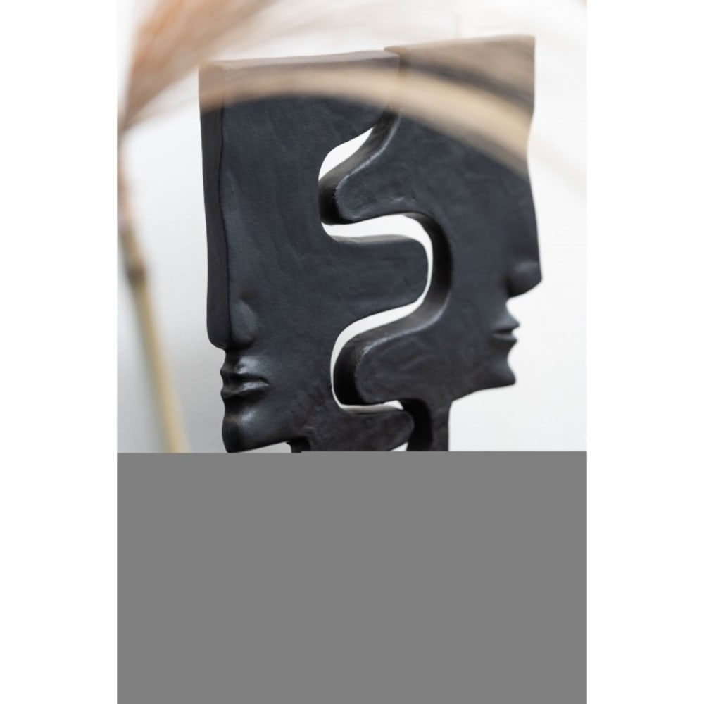 Figurine visages imbriqués en aluminium noir 34x8x40cm - Maisons du Monde