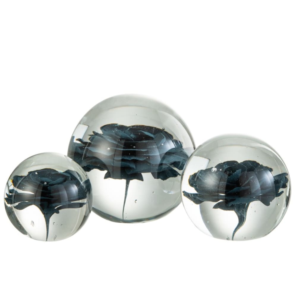 Presse-papier en verre bleu 12x12x12 cm