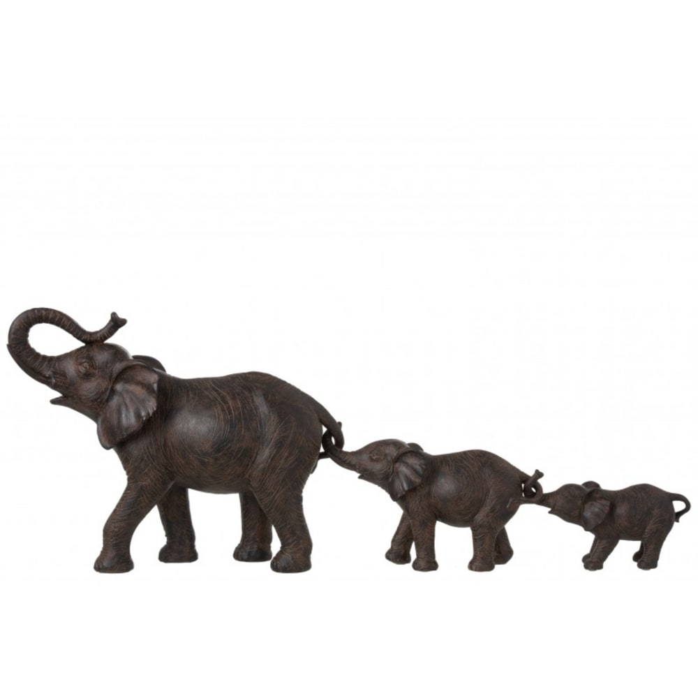 Éléphants en résine - marron