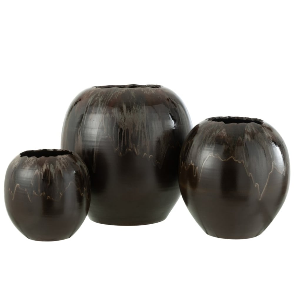 Cache-pot en céramique marron 50x50x50 cm