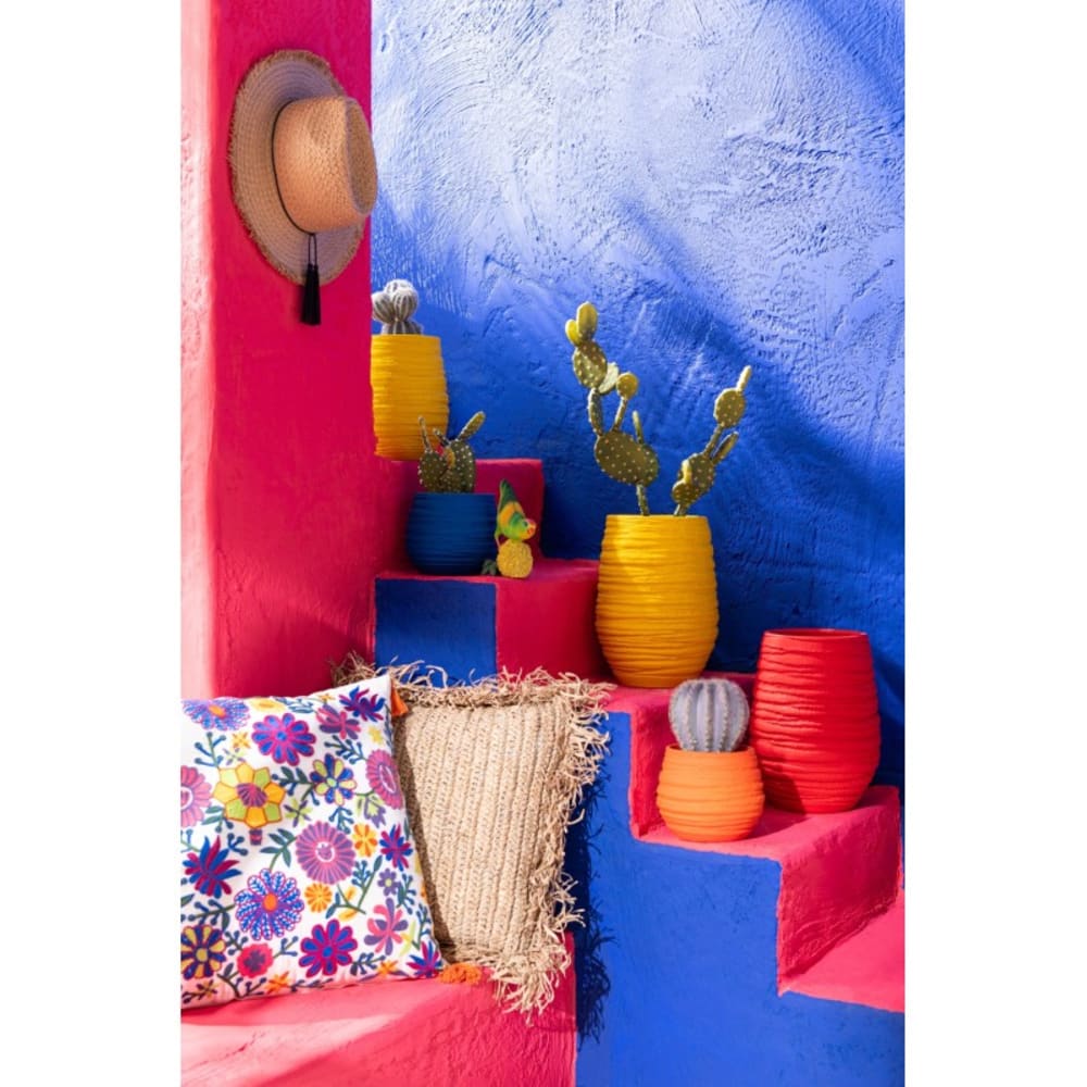 Cache-pot en céramique orange 28x25x55 cm - Maisons du Monde