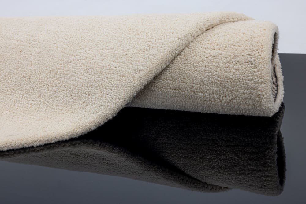 Tapis en laine tufté main de style berbère blanc Diam 100 cm — vue 3