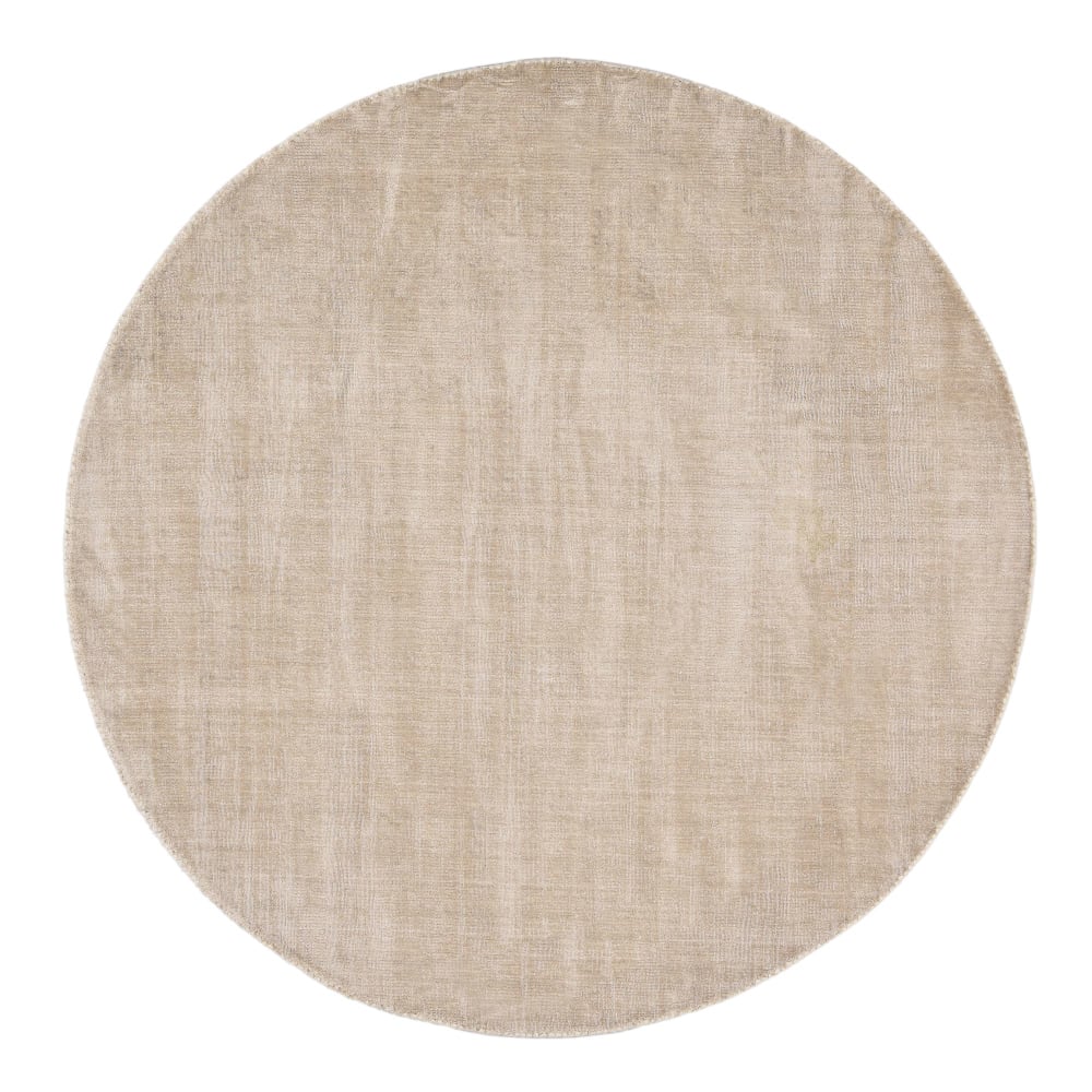 THEKO Handgewebter Teppich aus Viskose im Vintage-Stil creme D 150 cm style industrial Beige Viskose