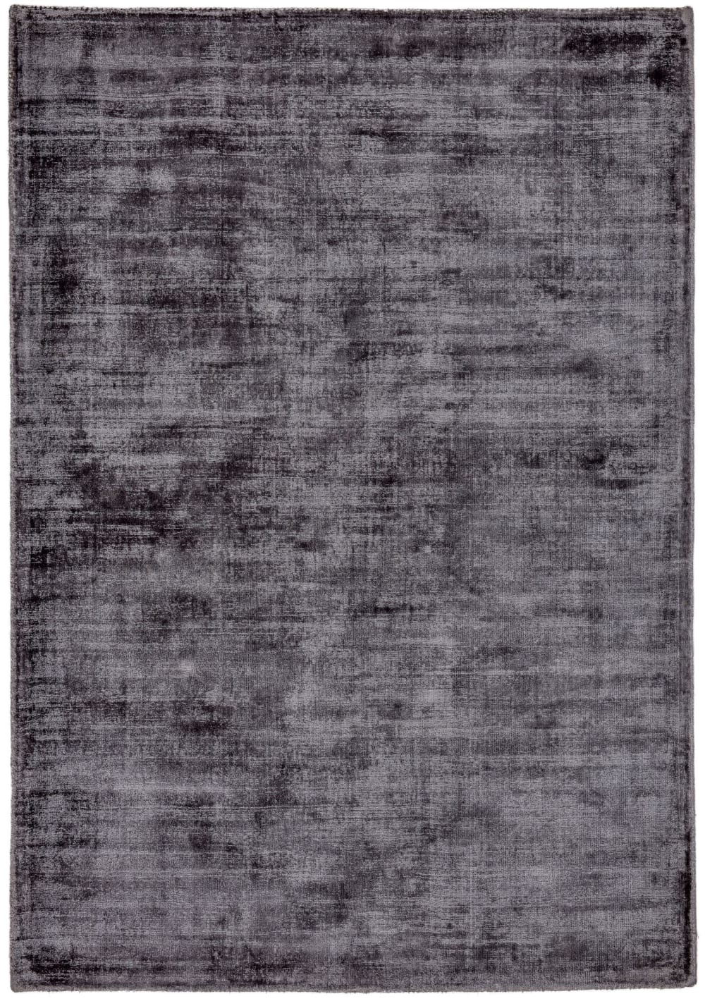 THEKO Handgewebter Teppich aus Viskose im Vintage-Stil anthrazit 170x240 cm style industrial Schwarz Viskose