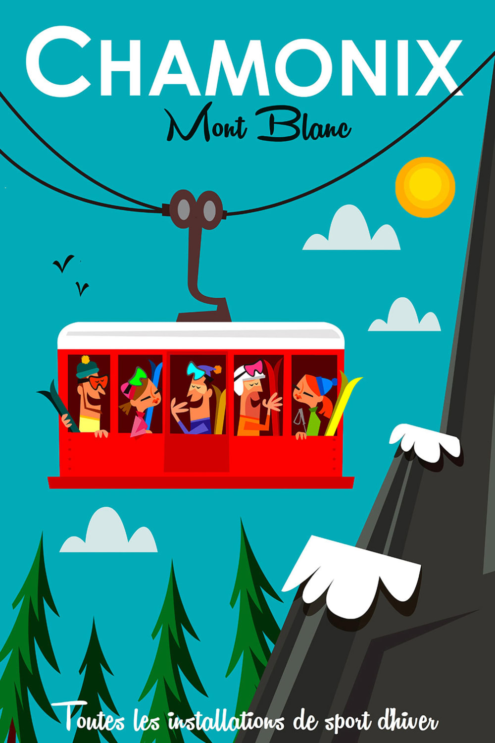 Tableau les grands montets imprimé sur toile 40x60 cm