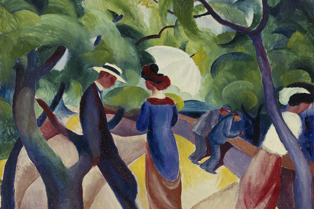 Tableau Macke August Promenade imprimé sur toile 60x40 cm
