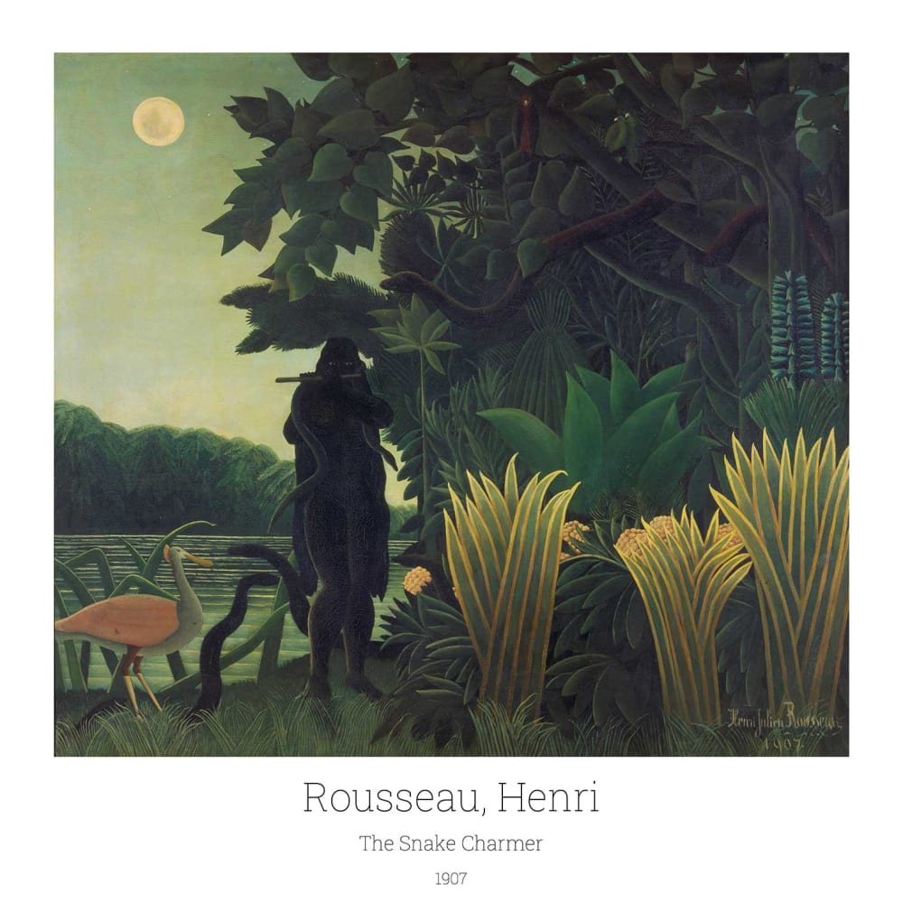 Tableau le charmeur de serpent imprimé sur toile 50x50 cm