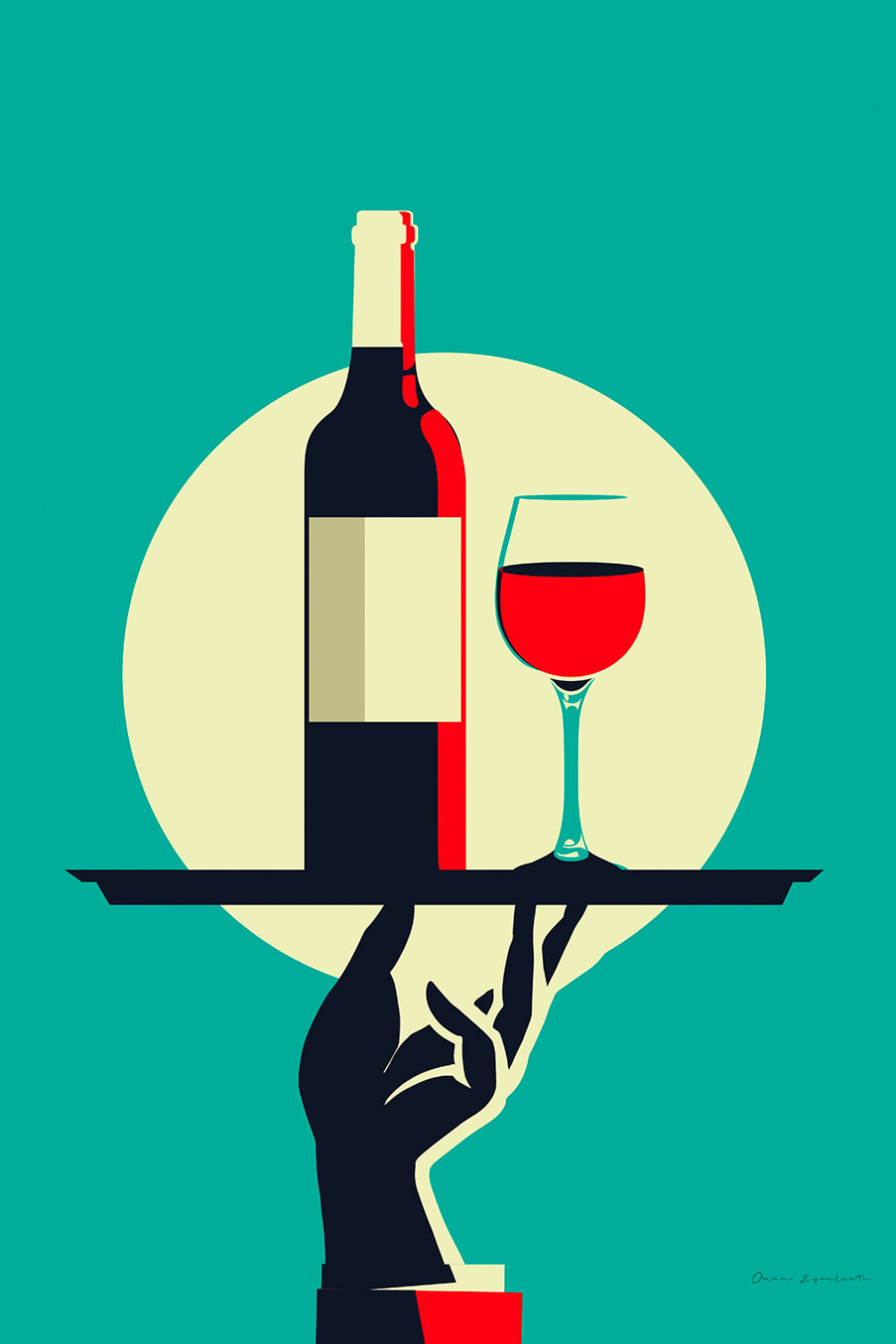 Tableau cuisine verre de vin à la Française imprimé sur toile 60x90 cm