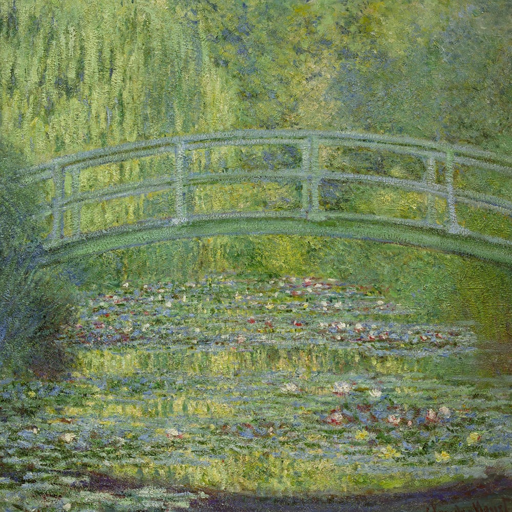 Tableau le pont japonais par Claude Monet imprimé sur toile 50x50 cm