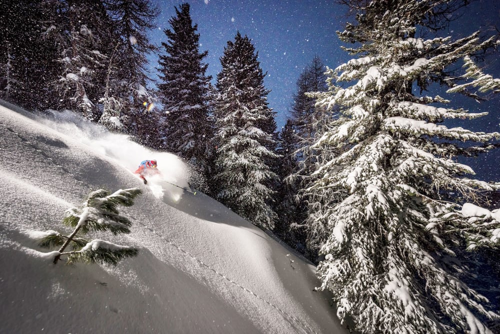Tableau ski session imprimé sur toile 90x60 cm