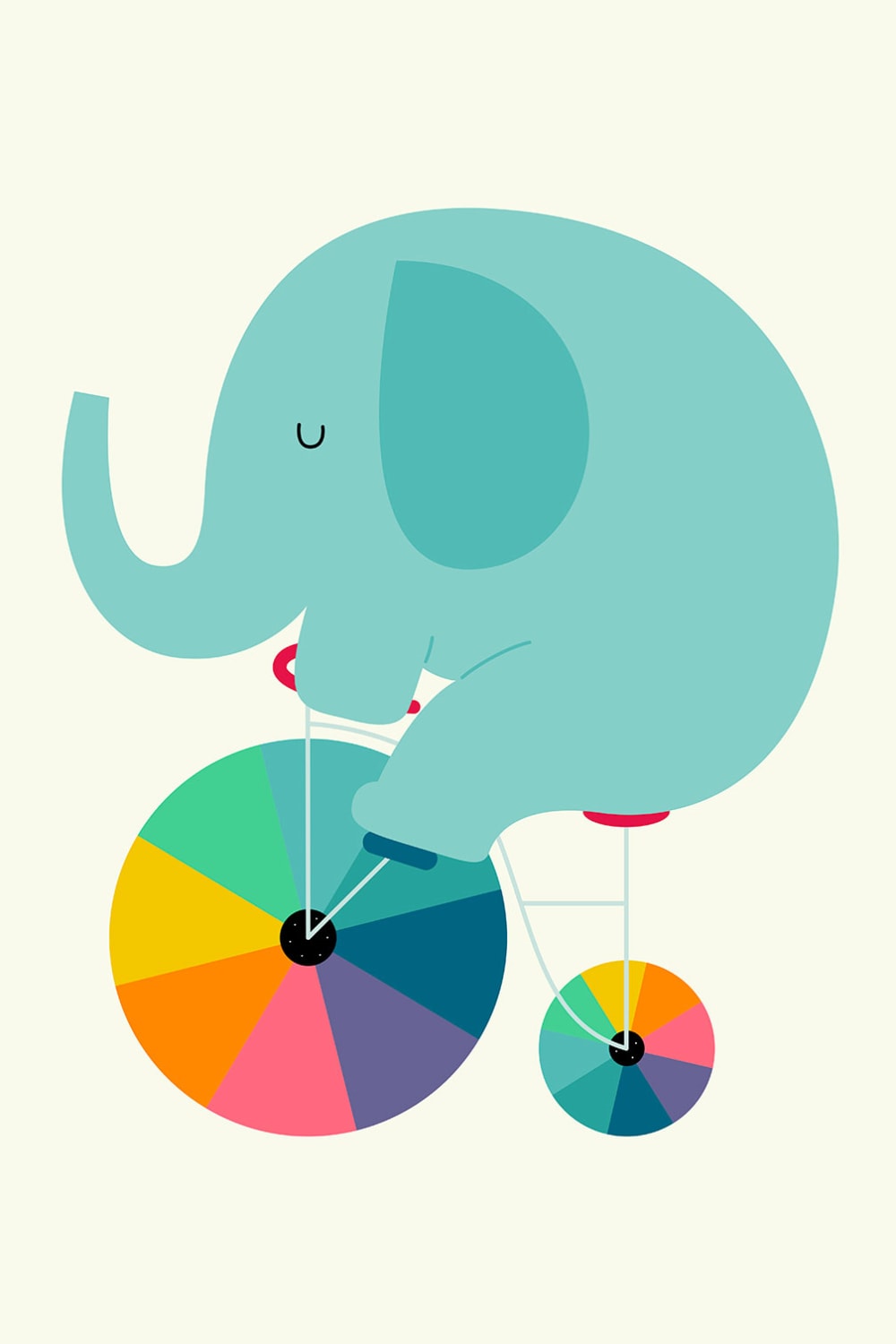 Tableau éléphant circle imprimé sur toile 40x60 cm