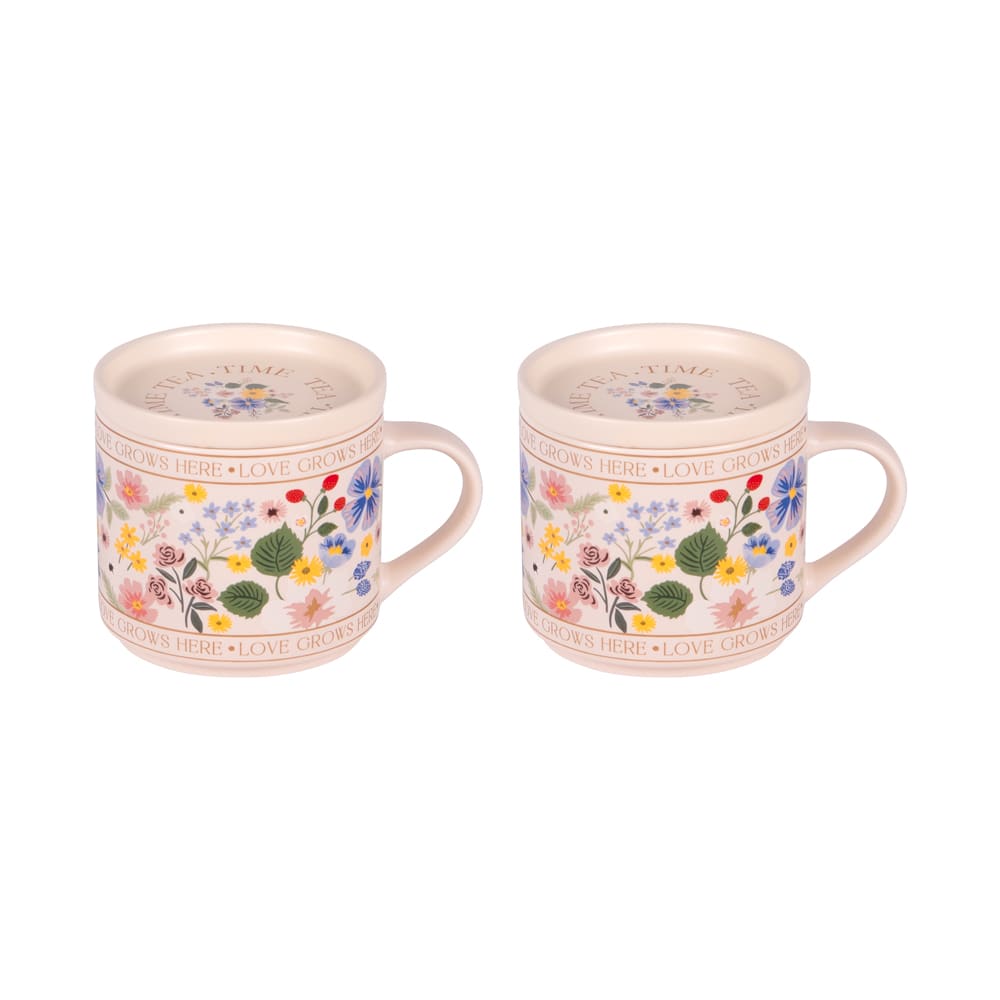 Coffret de 2 tisanières 40 cl multicolores en porcelaine
