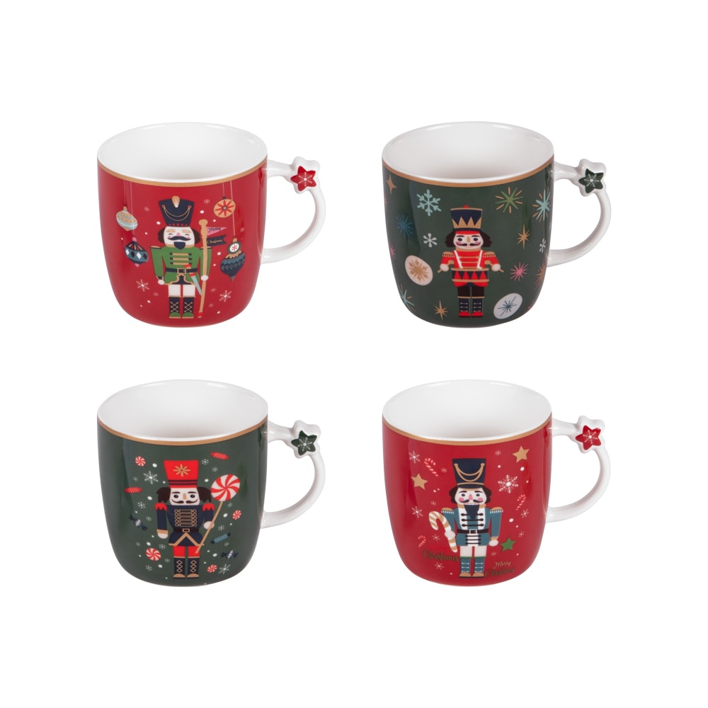 Coffret de 4 mugs merry 36 cl multicolore en porcelaine