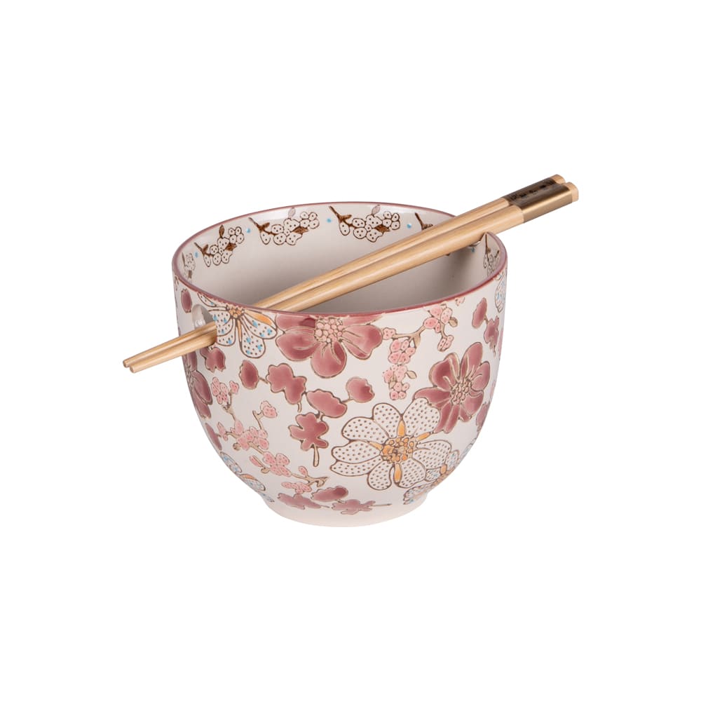 Bol avec baguettes 13 cm multicolore en grès Bol avec baguettes 13 cm multicolore en grès