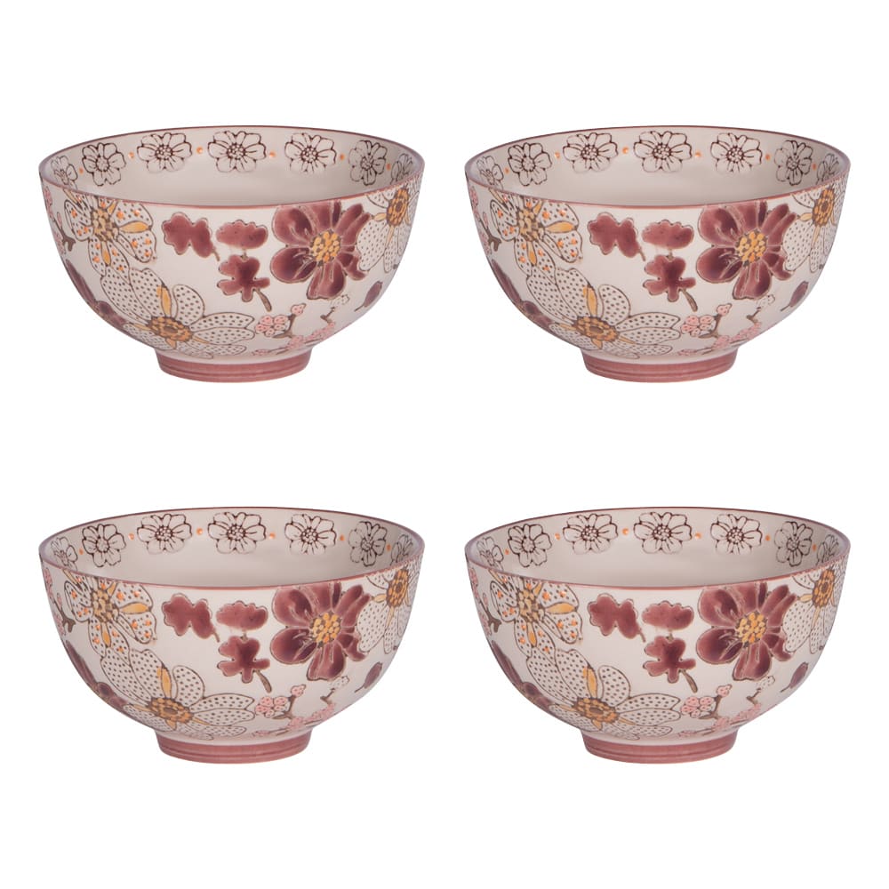 Coffret de 4 coupelles   11 cm multicolore en grès