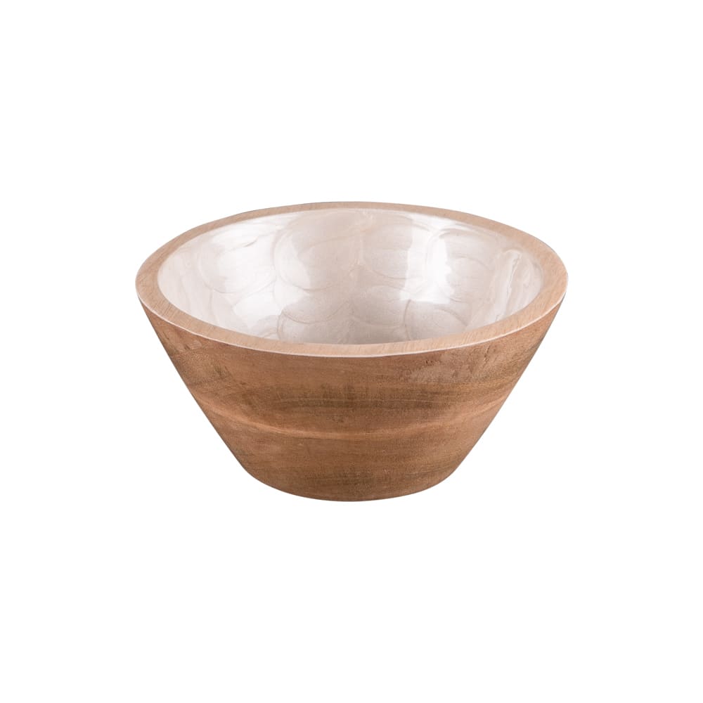 Coupelle en manguier 18 cm blanche en bois de manguier
