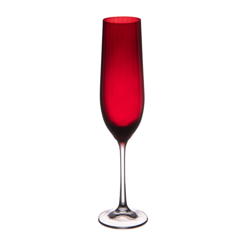 Lot de 6 flûtes rouges en cristallin 19 cl