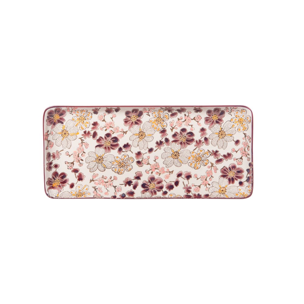 Plat à cake 36x16 cm rouge en grès