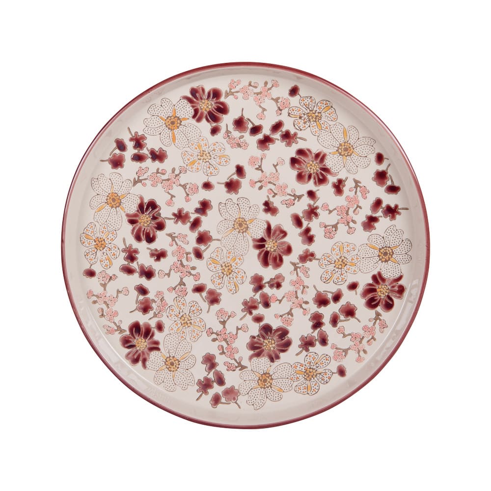 Plat à tarte 32 cm multicolore en grès