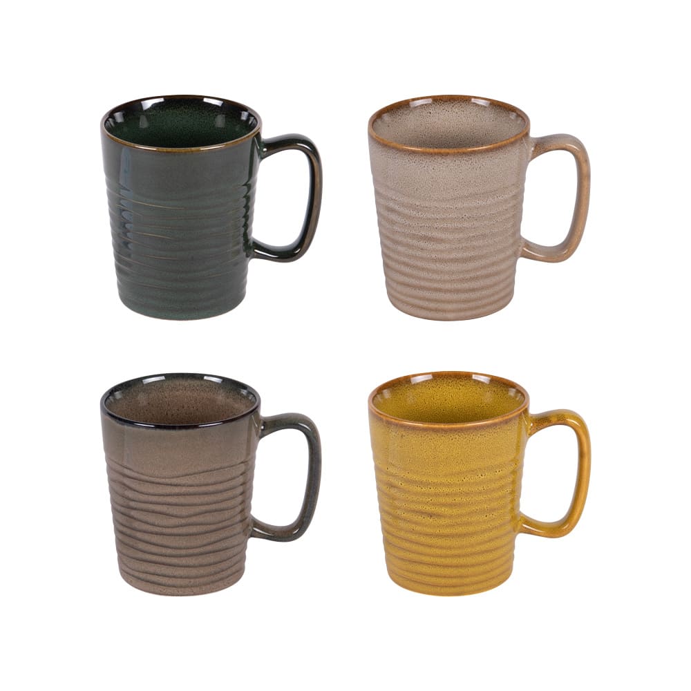 Coffret de 4 mugs haut   40 cl multicolore en porcelaine