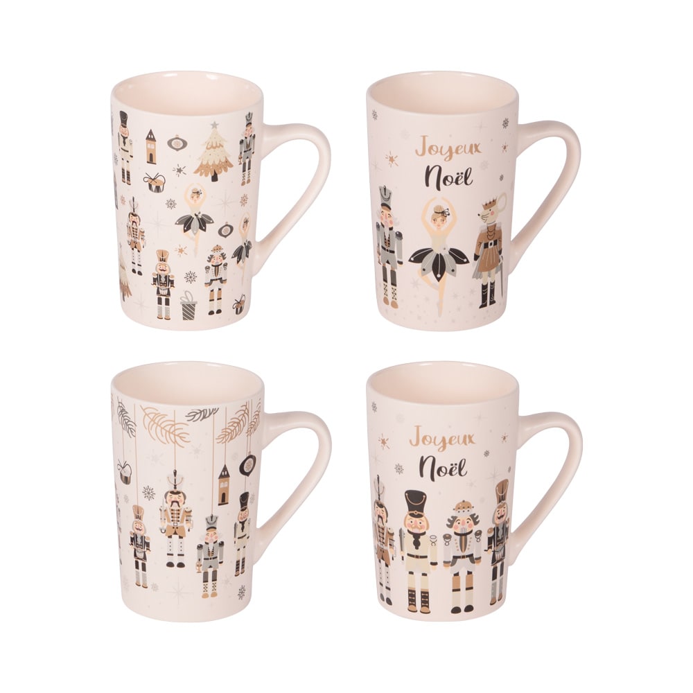 Coffret de 4 mugs nutcracker 38 cl multicolore en porcelaine